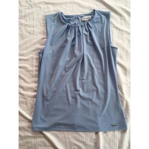 Calvin Klein Blouse w/ Pleated Neck Detail